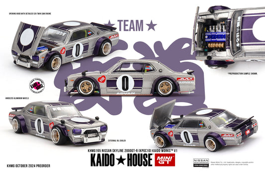 Mini GT - Nissan Skyline 2000GT-R (KPGC10) Kaido Works V1 - KAIDO HOUSE Scale 1/64 KHMG165