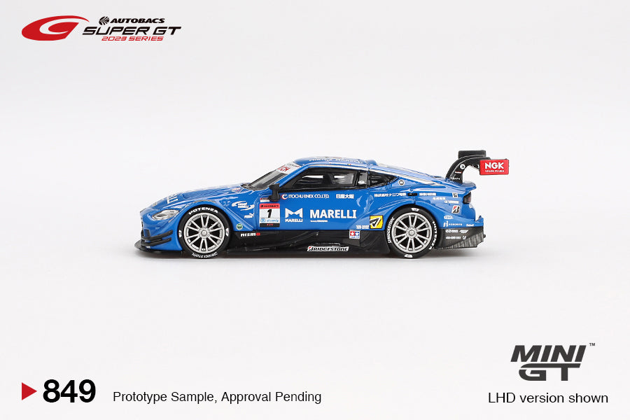 Mini GT - Nissan Z GT500 #1 MARELLI IMPUL Z TEAM IMPUL 2023 SUPER GT SERIES - Scale 1/64 MGT00849