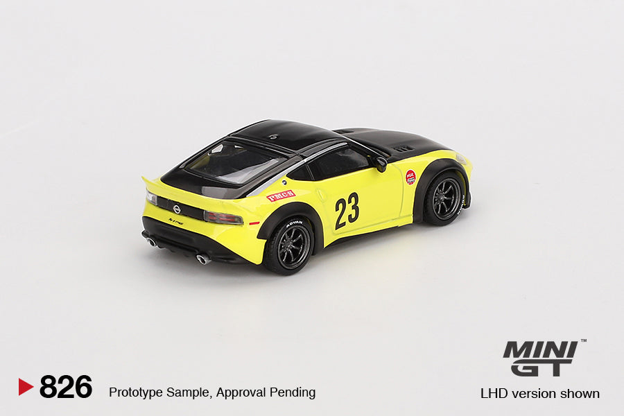 Mini GT - Nissan Z LB★NATION WORKS Ikazuchi Yellow LDH - Scale 1/64 MGT00826-L