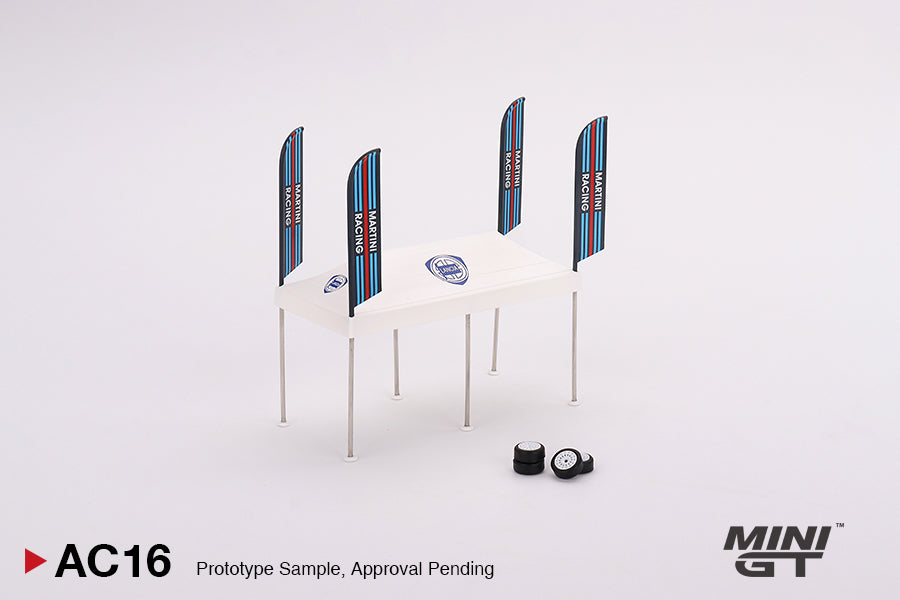 Mini GT - Paddock Service Tent Set - Martini Racing - Scale 1/64 MGTAC16