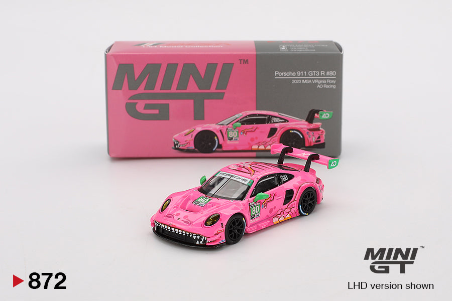 Mini GT - Porsche 911 GT3 R #80 AO Racing 2023 IMSA VIRginia Roxy - Mini GT - Scale 1-64 MGT00872-L