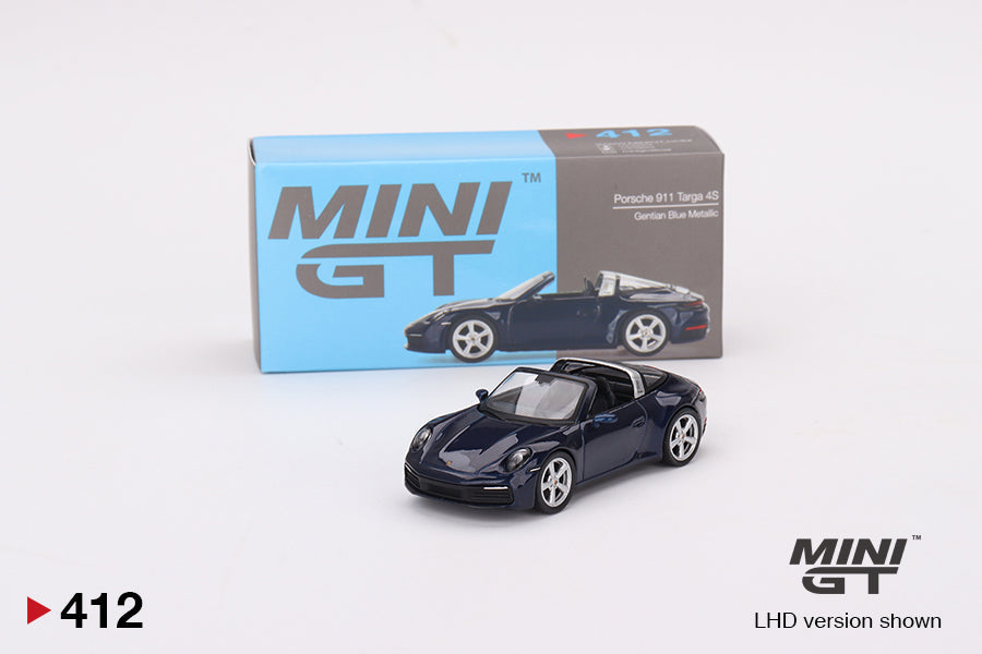 Mini GT - Porsche 911 Targa 4S Gentian Blue Metallic RHD - Scala 1/64 MGT00412-R