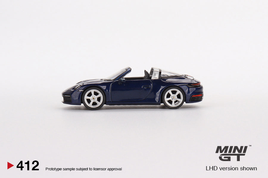 Mini GT - Porsche 911 Targa 4S Gentian Blue Metallic RHD - Scala 1/64 MGT00412-R