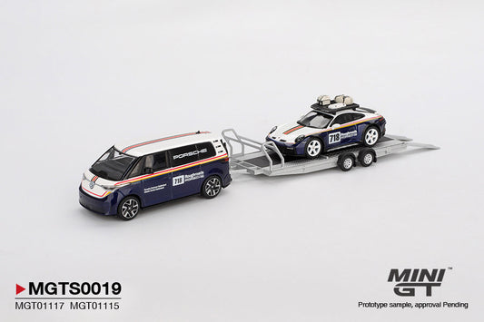 [PRE-ORDER] - Mini GT - Porsche 911 Dakar #718 / Volkswagen ID. Buzz Porsche Centrum Gelderland Roughroads Set - 1/64 Scale MGTS0019