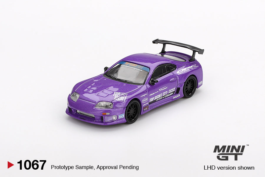 MINI GT - Toyota Supra (A80) GT-300 Top Secret Purple 2014 (LHD) - Échelle 1/64 MGT01067-BL Emballage blister