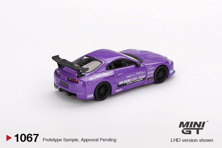 MINI GT - Toyota Supra (A80) GT-300 Top Secret Purple 2014 (LHD) - Échelle 1/64 MGT01067-BL Emballage blister