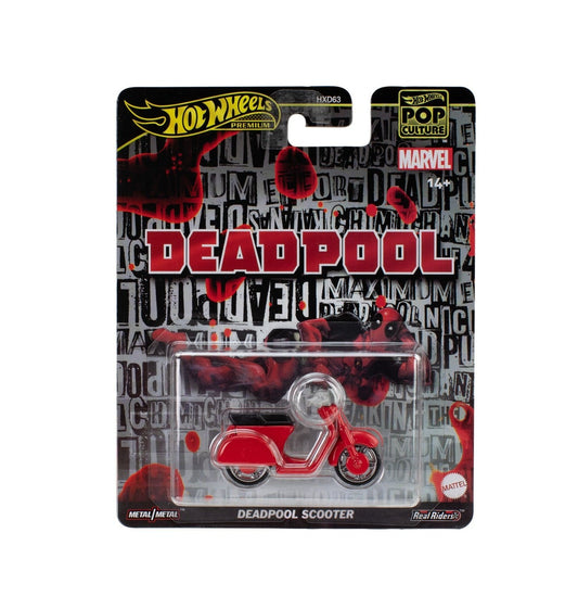 Hot Wheels Premium - Marvel Deadpool Scooter - Series Pop Culture - Scala 1/64