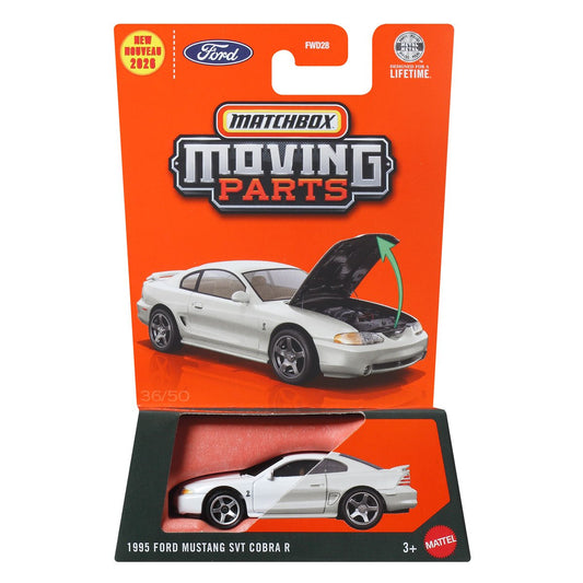 Matchbox - 1995 Ford Mustang SVT Cobra R White - Moving Parts - Scala 1/64