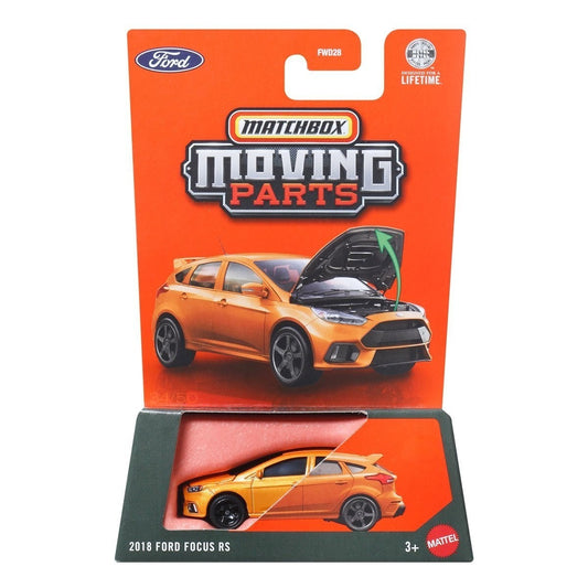 Matchbox - Ford Focus RS 2018 Orange Métallisé - Pièces mobiles - Échelle 1/64