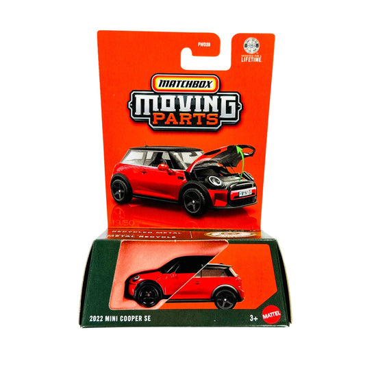 Matchbox - 2022 Mini Cooper SE Rouge - Moving Parts Le Film - Échelle 1/64 Environ.
