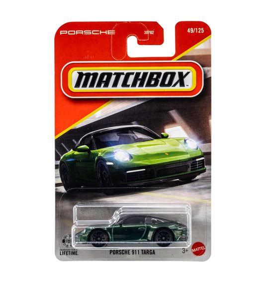 Matchbox - Porsche 911 Targa Green #49 Long Card - Scala 1/64 Circa