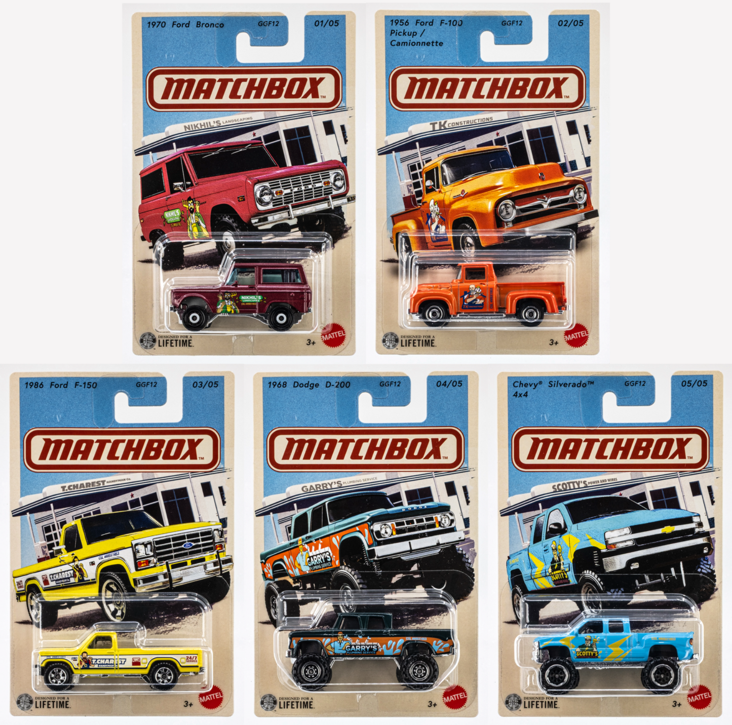 Matchbox - Coffret de 5 véhicules Matchbox 2026 « Série Camions » - Échelle 1/64