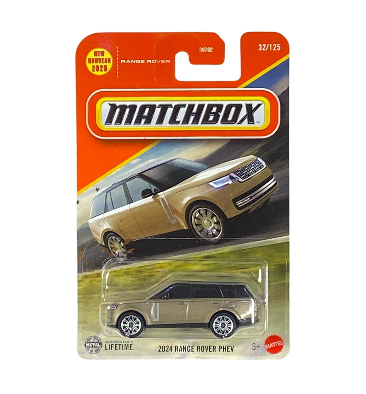 Matchbox Range Rover Gold Matchbox - 2024 Range Rover PHEV #32 Long Card - Approx. 1/64 Scale – 1 ...