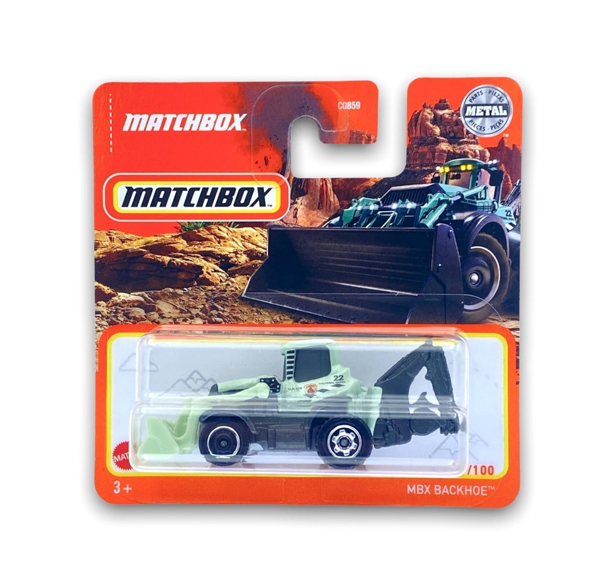 Matchbox - MBX Backhoe Green #29 - Scale 1/64 Approx