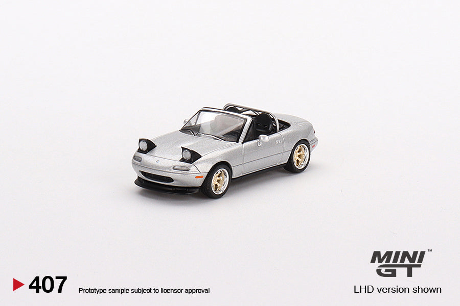Mini GT - Mazda Miata MX-5 (NA) Tuned Version Silver Stone Metallic Silver - Scale 1/64 MGT00407