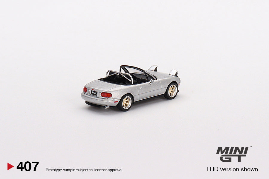 Mini GT - Mazda Miata MX-5 (NA) Tuned Version Silver Stone Metallic Silver - Scale 1/64 MGT00407
