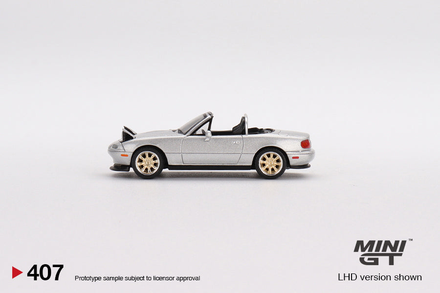 Mini GT - Mazda Miata MX-5 (NA) Tuned Version Silver Stone Metallic Silver - Scale 1/64 MGT00407