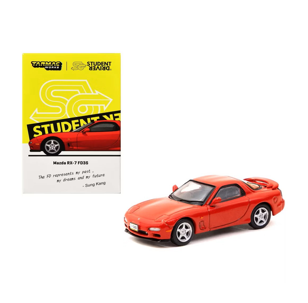 Tarmac Works - Mazda RX-7 FD3S RHD (Right Hand Drive) Red "Student Driver" "J Collection" Series - Scala 1/64 JC64-005-RD