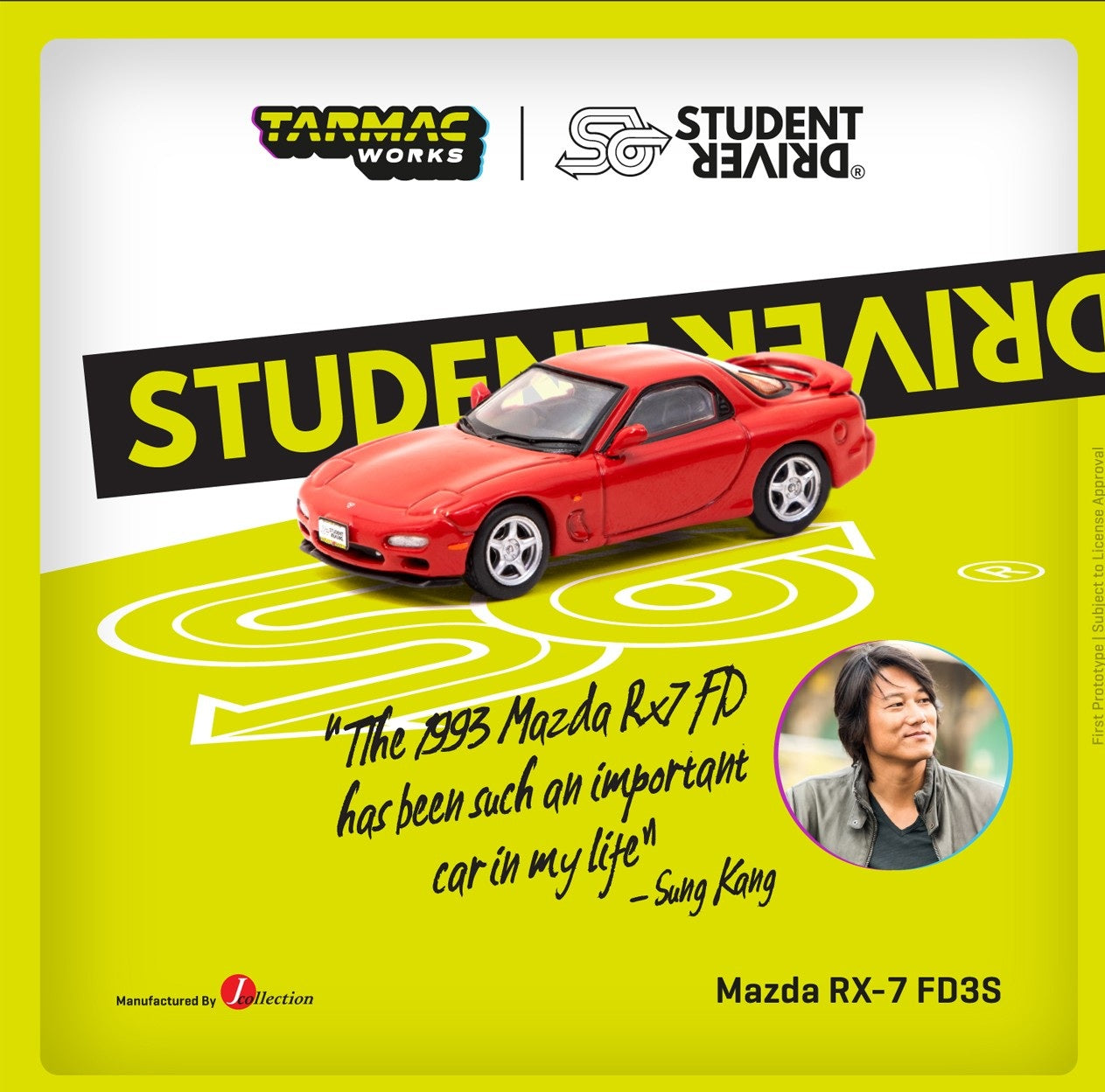 Tarmac Works - Mazda RX-7 FD3S RHD (Right Hand Drive) Red "Student Driver" "J Collection" Series - Scala 1/64 JC64-005-RD