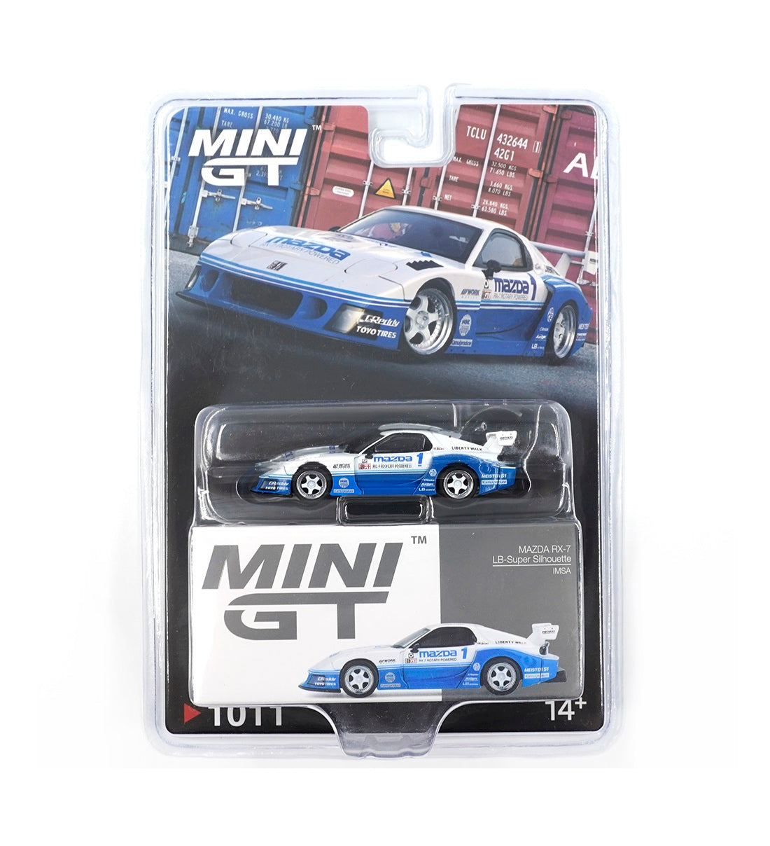 Mini GT - Mazda RX-7 LB-Super Silhouette IMSA 2024 - Scale 1/64 MGT01011-BL Blister Packaging