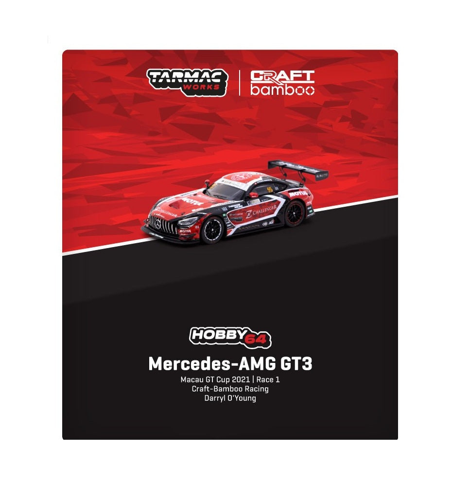 Tarmac Works - Mercedes-AMG GT3 Macau GT Cup 2021-Race 1 Craft-Bamboo Racing - HOBBY64 - Scale 1/64 T64-062-21MGP95A