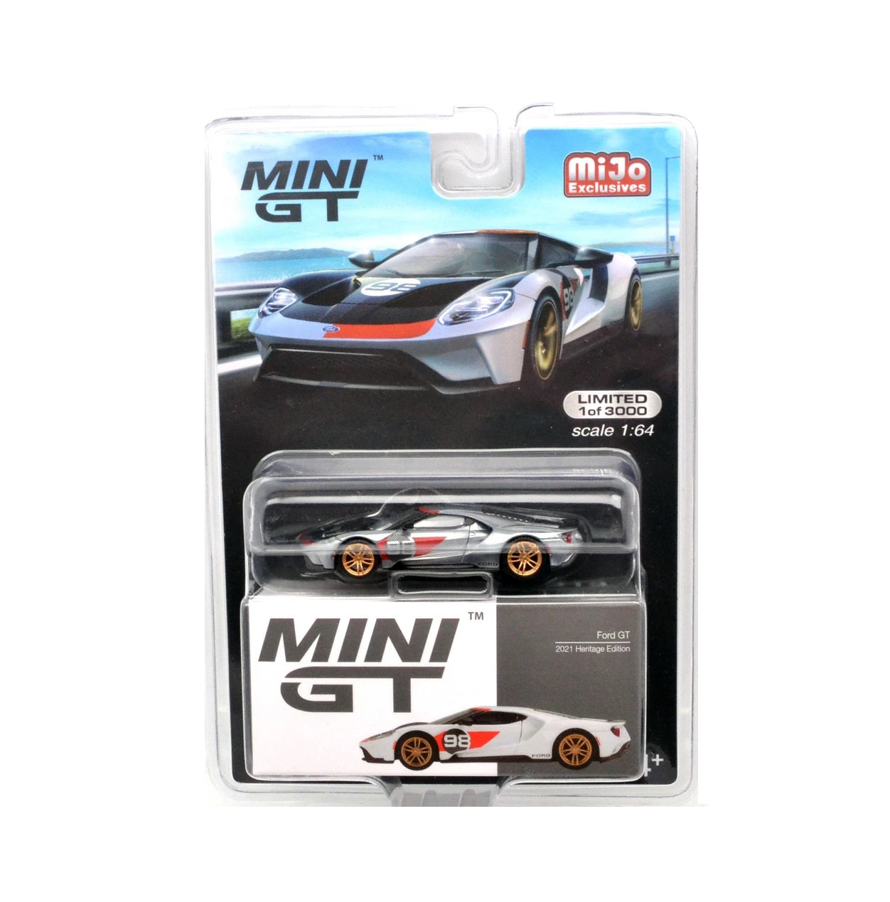 Mini GT - Ford GT 2021 Heritage Edition MiJo Exclusives - Scale 1/64 MGT00313-MJ