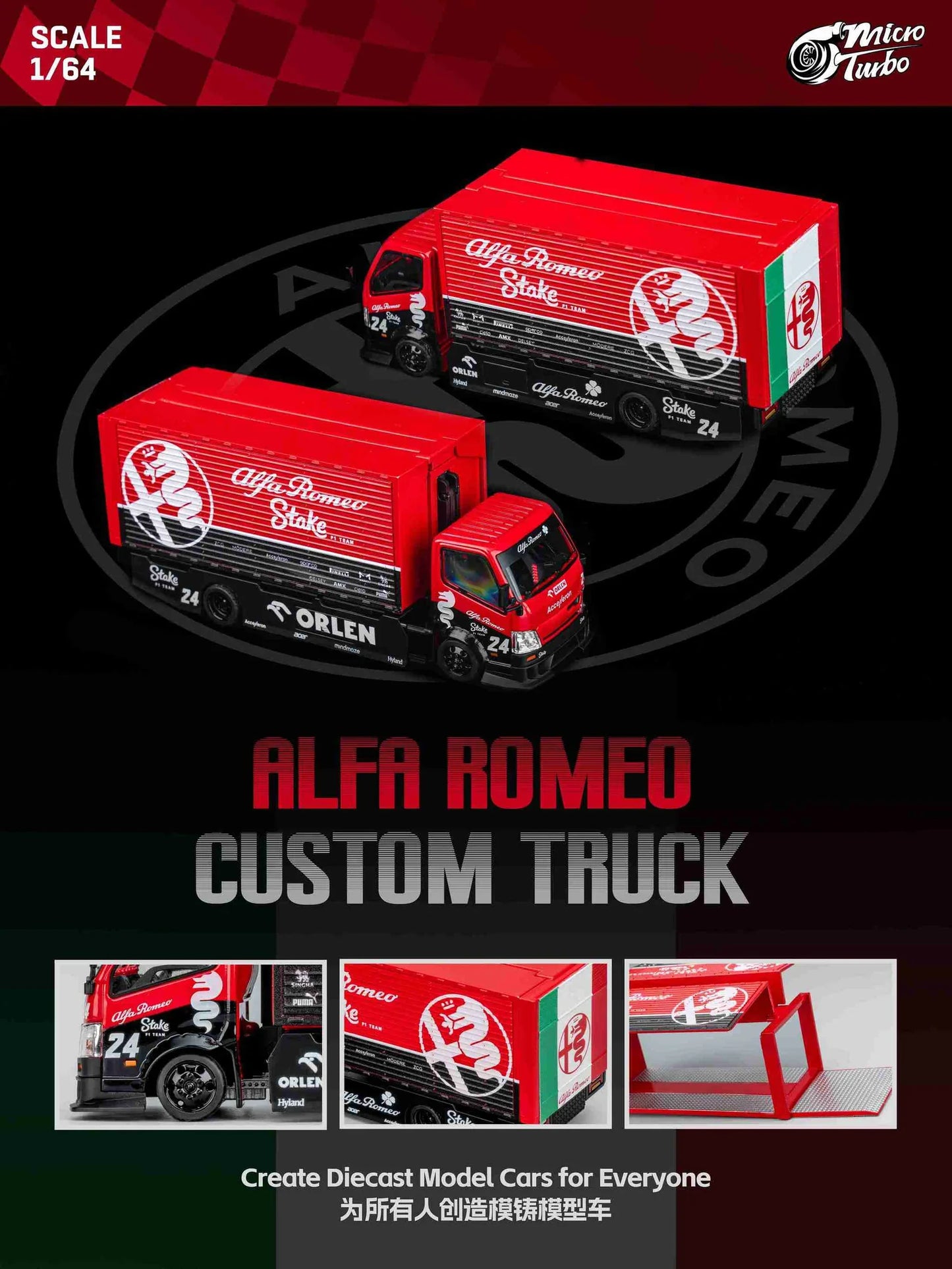 Microturbo - Custom Box Truck - Alfa Romeo Livery - Scala 1/64