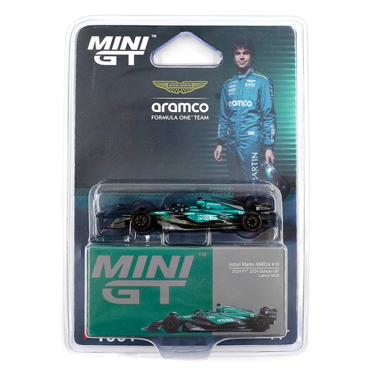 Mini GT - Aston Martin AMR24 #18 Lance Stroll F1 Bahrain GP 2024 - Scala 1-64 MGT01001-BL Blister Packaging