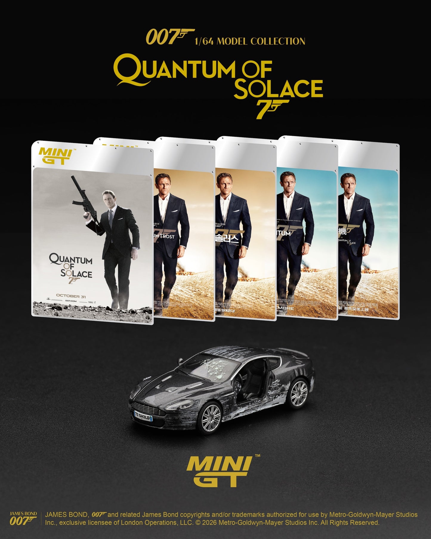 [PRE-ORDER] Mini GT - Aston Martin DBS Quantum Of Solace James Bond 007 movie 2008 - Scala 1/64 MGT00924-007TC Chinese Blister