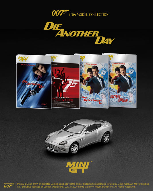 [PRE-ORDER] Mini GT - Aston Martin V12 Vanquish "Die Another Day" James Bond 007 movie 2002 - Scala 1/64 MGT00926-007TC Traditional Chinese Blister