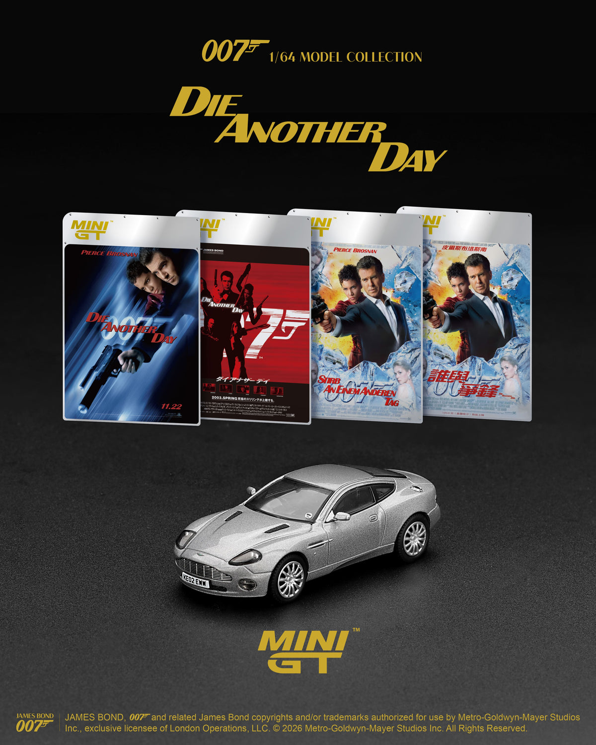[PRE-ORDER] Mini GT - Aston Martin V12 Vanquish "Die Another Day" James Bond 007 movie 2002 - Scala 1/64 MGT00926-007G German Blister