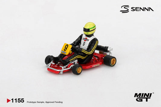 [PRÉCOMMANDE] - Mini GT - Ayrton Senna Kart Formula #9 AYRTON SENNA DA SILVA CHAMPIONNAT DU MONDE DE KARTING 1981 - Échelle 1/64 MGT01155-BL Emballage blister