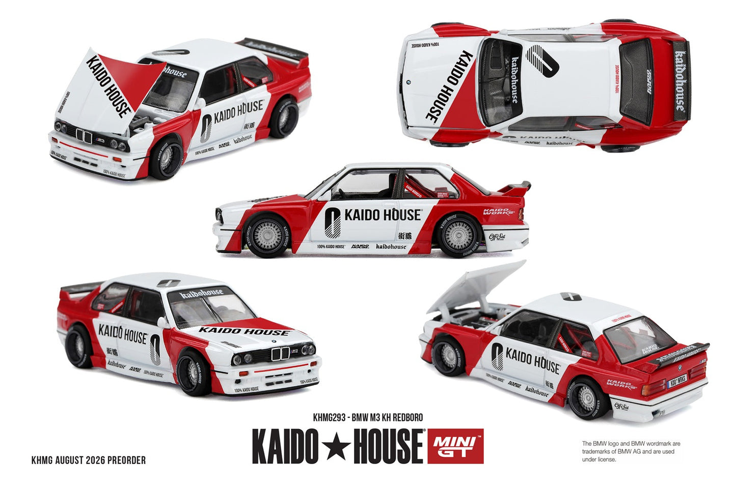 [PRE-ORDER] Mini GT - BMW M3 (E30) KH REDBORO 1989 - Kaido House - 1/64 Scale KHMG293