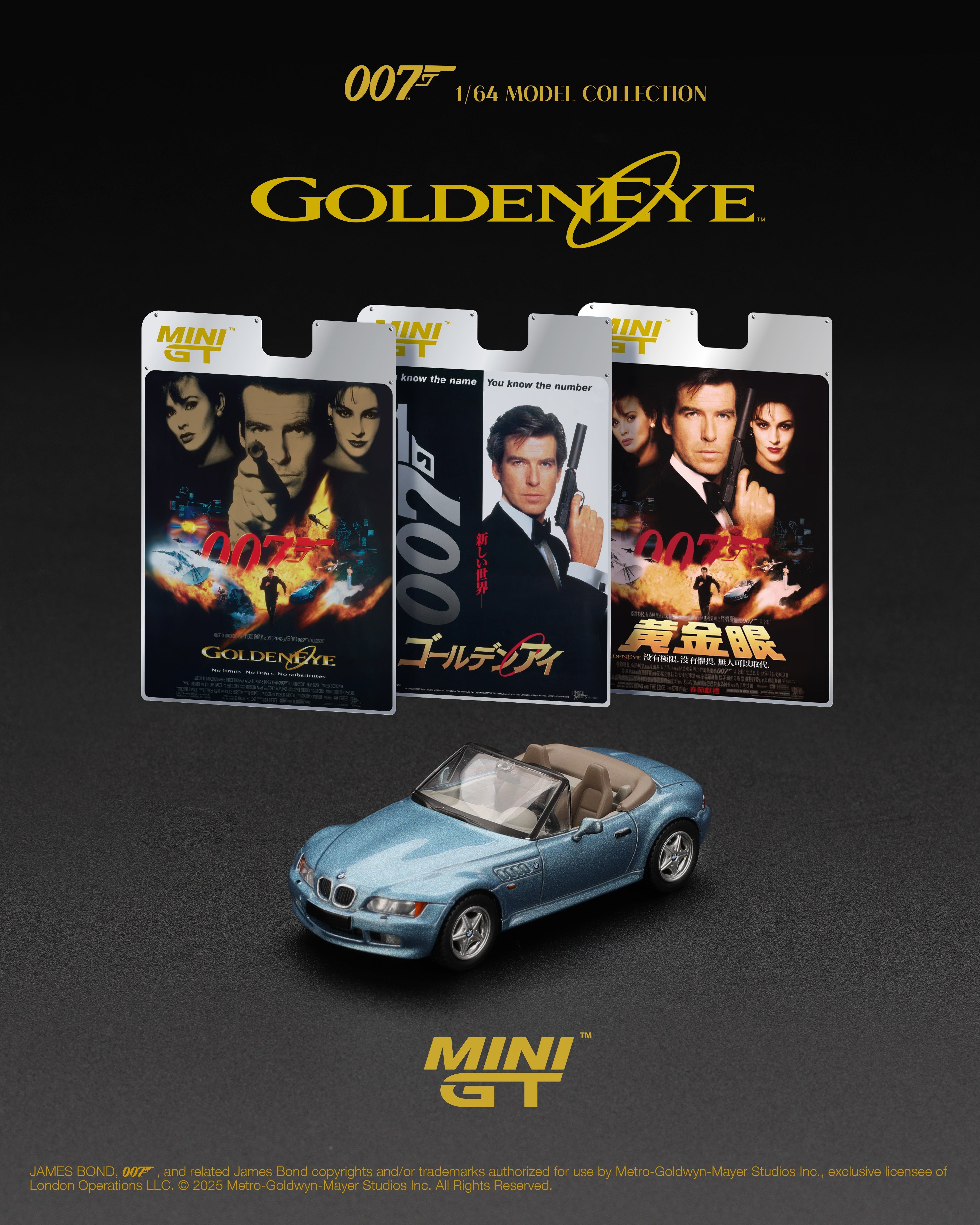 PRE-ORDER] - Mini GT - BMW Z3 Goldeneye 007 James Bond 1995 - 1/64