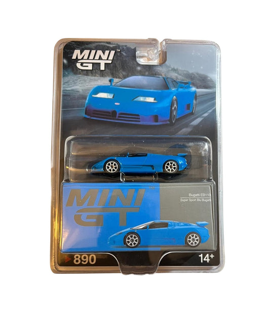 Mini GT - Bugatti EB110 Super Sport Blu Bugatti - Scala 1/64 MGT00890-BL Blister Packaging