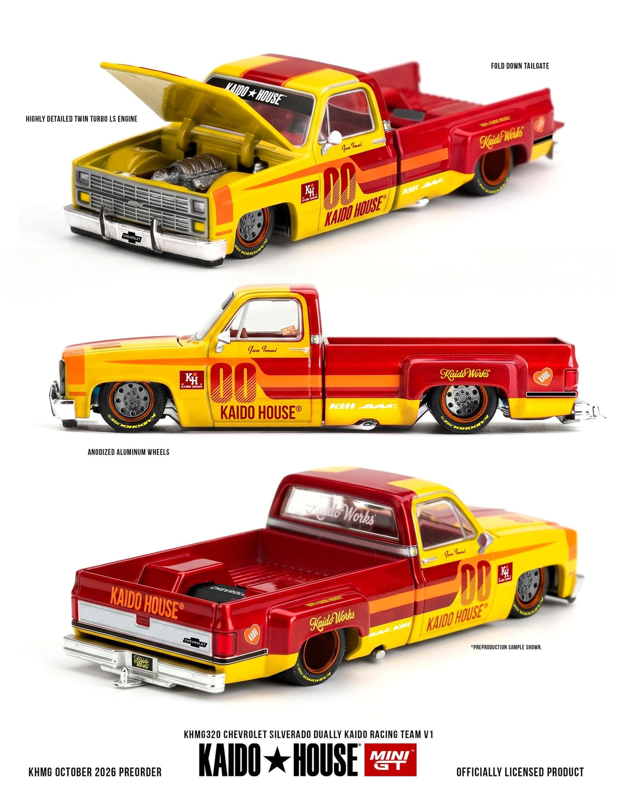 [PRE-ORDER] Mini GT - Chevrolet Silverado Dually Kaido Racing Team 1980 - Kaido House - Scala 1/64 KHMG320