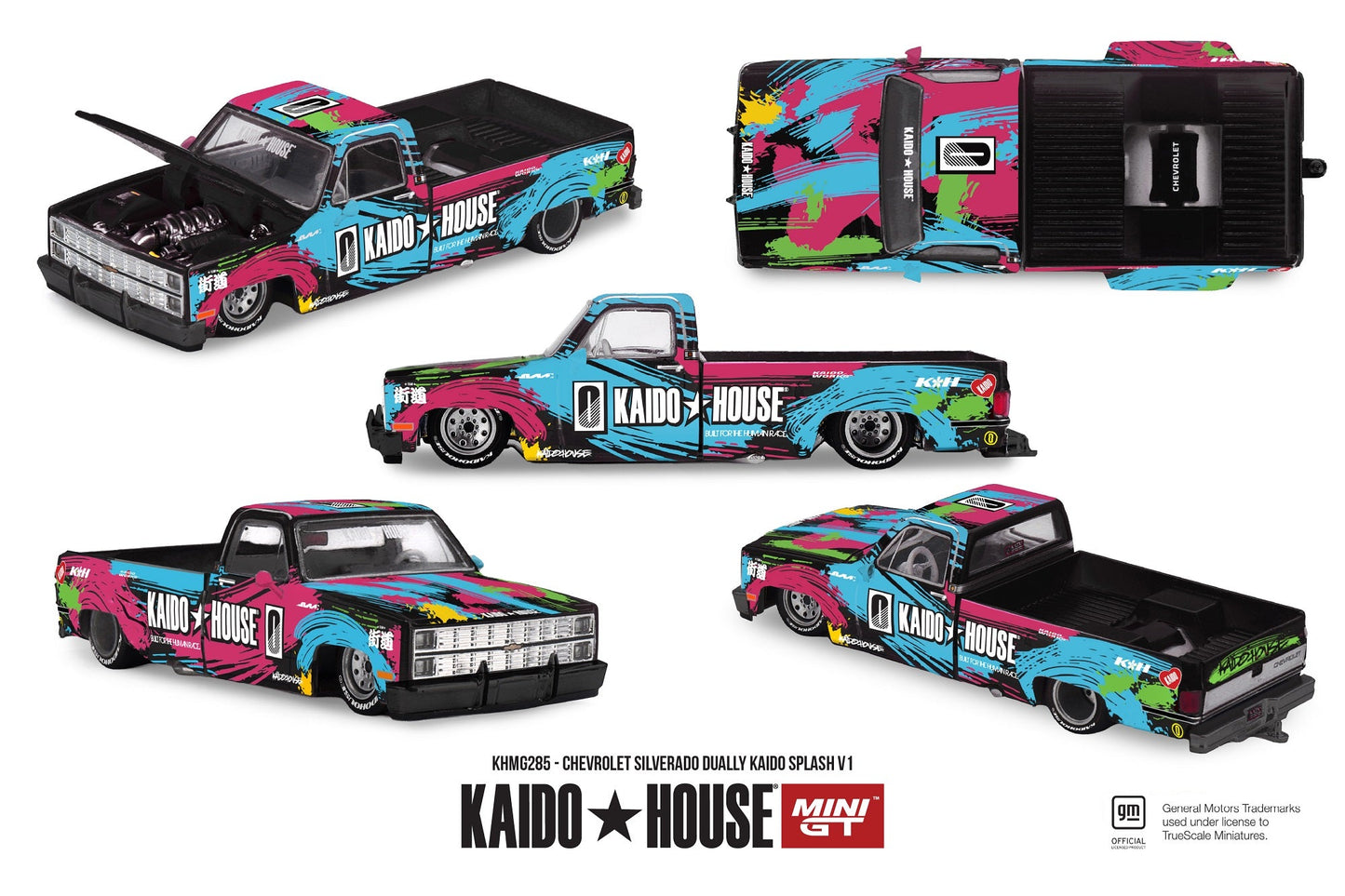 [PRE-ORDER] Mini GT - Chevrolet Silverado Dually Kaido Splash V1 1990 - Kaido House - 1/64 Scale KHMG285