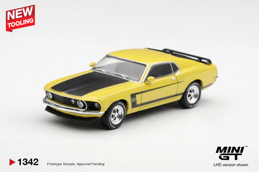 [PRE-ORDER] Mini GT - Ford Mustang Boss 302 Bright Yellow 1969 - Scala 1/64 MGT01342-L