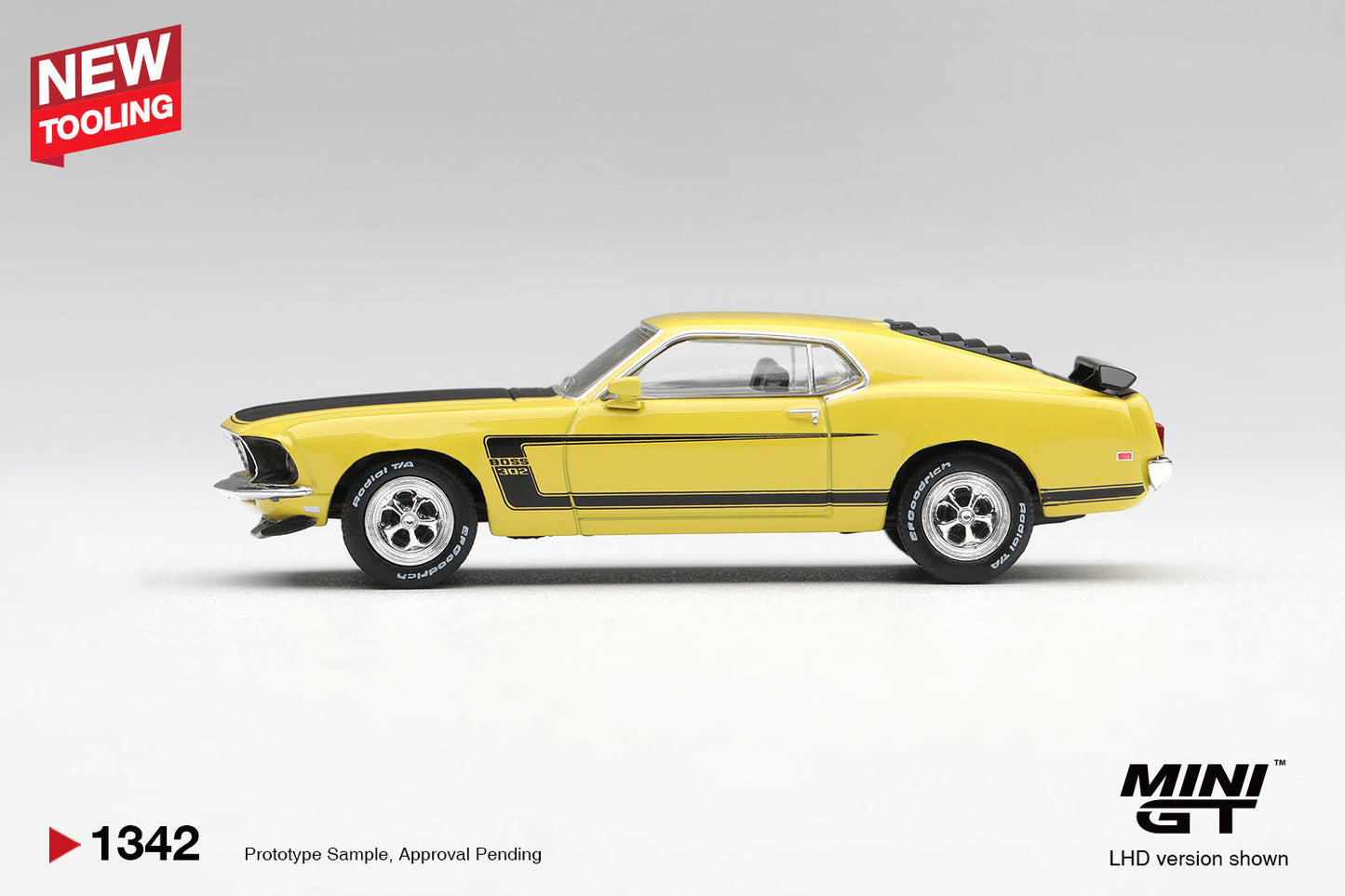 [PRE-ORDER] Mini GT - Ford Mustang Boss 302 Bright Yellow 1969 - Scala 1/64 MGT01342-L