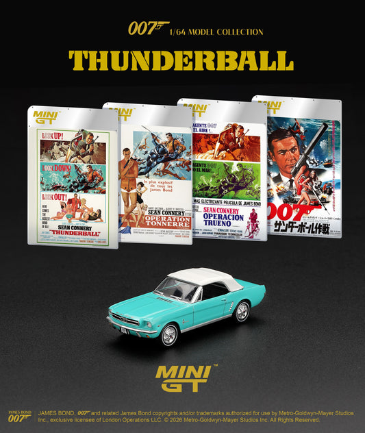 [PRE-ORDER] Mini GT - Ford Mustang Convertible "Thunderball" James Bond 007 movie 1965 - Scala 1/64 MGT00923-007SG Spanish Blister