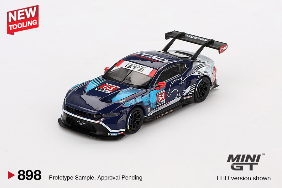 Mini GT - Ford Mustang GT3 n° 64 Ford Multimatic Motorsports 2024 IMSA Daytona 24 Heures - Échelle 1/64 MGT00898-BL