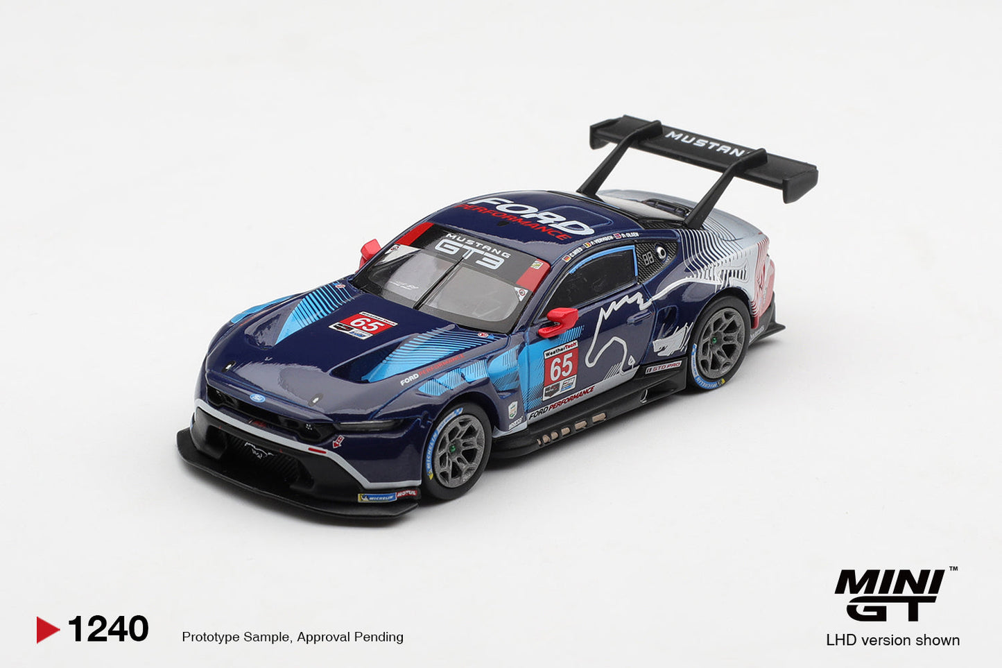 Mini GT - Ford Mustang GT3 #65 Ford Multimatic Motorsports 2025 IMSA Daytona 24 Hrs Winner - 1/64 Scale MGT01240-L