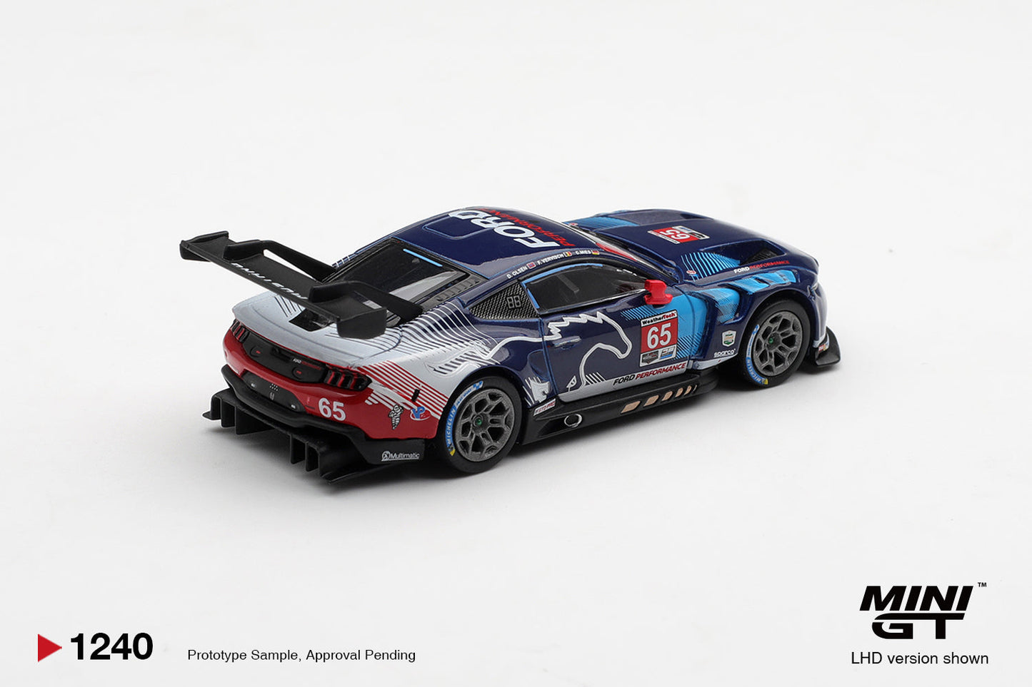 Mini GT - Ford Mustang GT3 #65 Ford Multimatic Motorsports 2025 IMSA Daytona 24 Hrs Winner - 1/64 Scale MGT01240-L