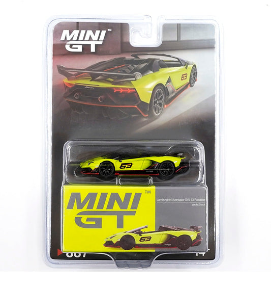 Mini GT - Lamborghini Aventador SVJ 63 Roadster Verde Shock - Échelle 1/64 MGT00887-BL Emballage blister