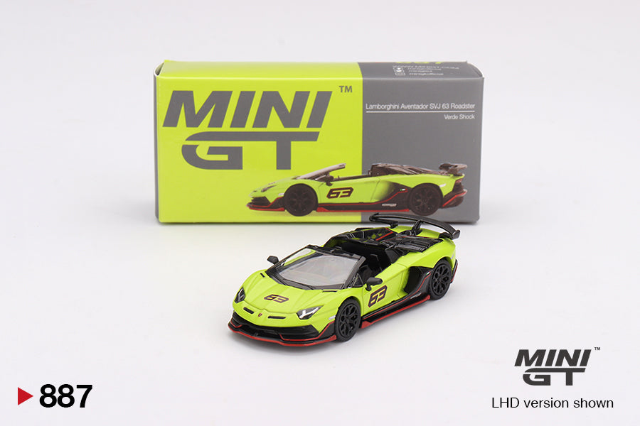 Mini GT - Lamborghini Aventador SVJ 63 Roadster Verde Shock - Scale 1-64 MGT00887-R