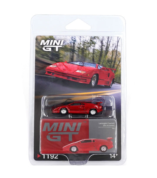 Mini GT - Lamborghini Countach 25e anniversaire rouge 1988 - Échelle 1/64 MGT01192-BL Emballage blister