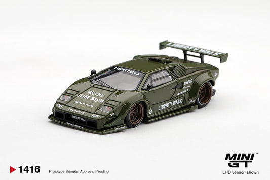 [PRE-ORDER] Mini GT - Lamborghini Countach LB-WORKS Army Green 2025 - Scala 1/64 MGT01416-L
