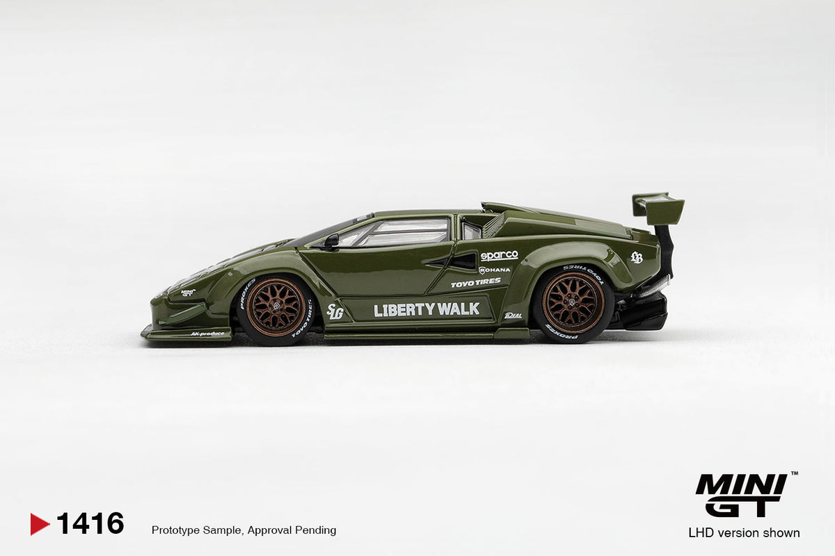 [PRE-ORDER] Mini GT - Lamborghini Countach LB-WORKS Army Green 2025 - 1/64 Scale MGT01416-L