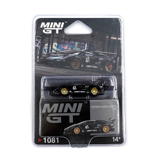 Mini GT - Lamborghini Countach LB-Works Noire - Échelle 1/64 MGT01081-BL Emballage blister