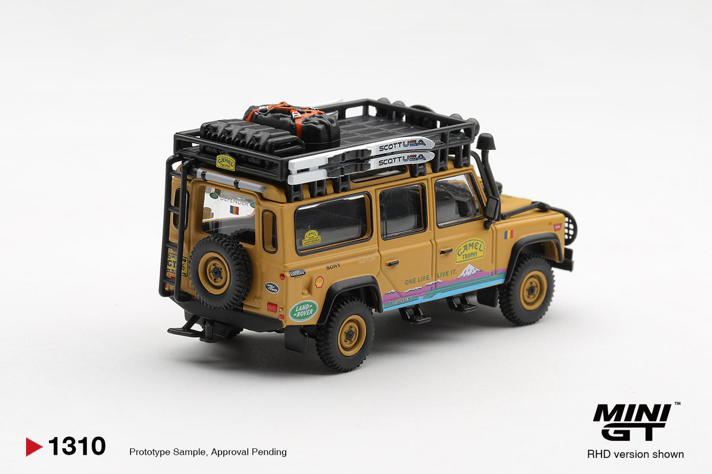 [PRE-ORDER] Mini GT - Land Rover Defender 110 Camel Trophy Tierra del Fuego CT10 Team Romania 1998 – 1/64 Scale MGT01310-R